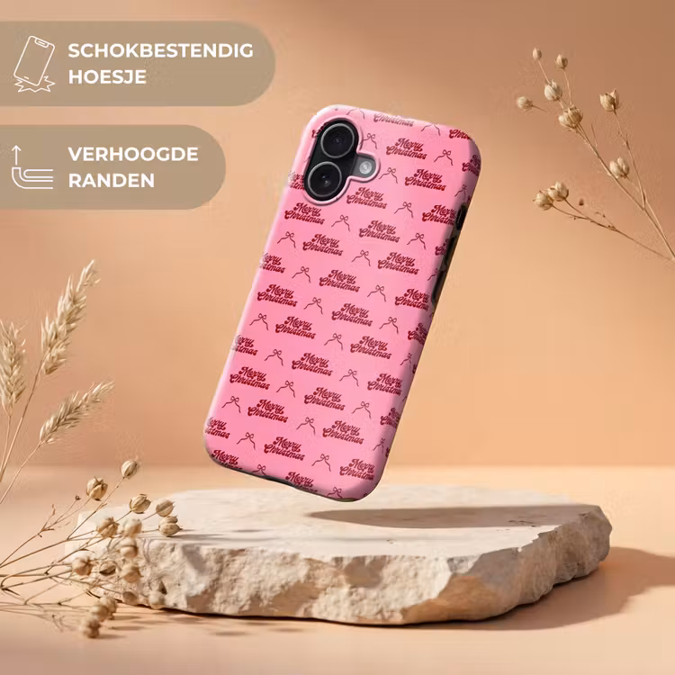 Telefoonhoesje Toughcase - Tekst - Roze - Rood - Strik — 5