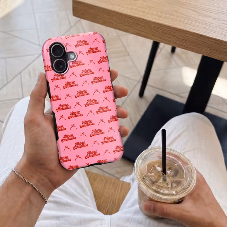 Telefoonhoesje Toughcase - Tekst - Strik - Rood - Roze — 4