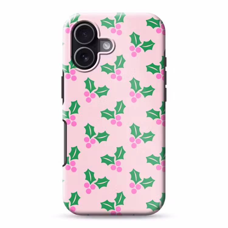 Telefoonhoesje Toughcase - Kerst - Hulst - Roze — 1