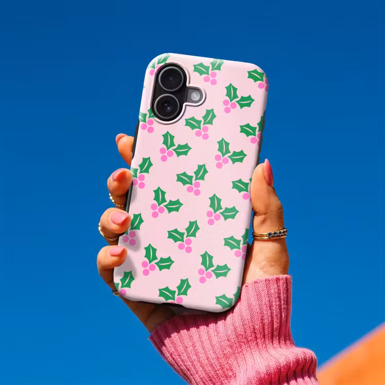 Telefoonhoesje Toughcase - Kerst - Hulst - Roze — 2