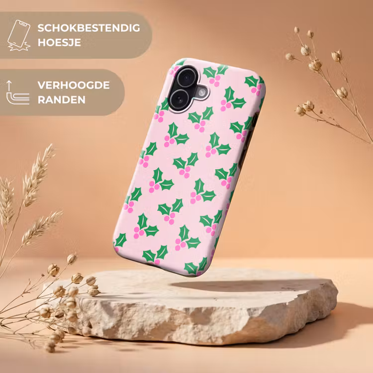 Telefoonhoesje Toughcase - Kerst - Hulst - Roze — 5