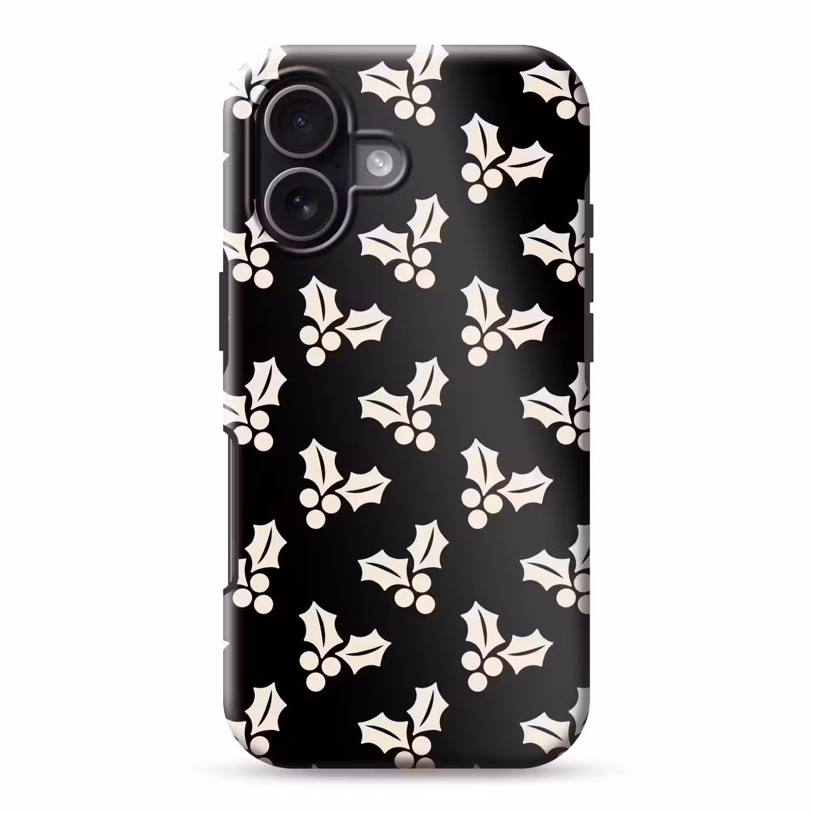 Telefoonhoesje Toughcase - Kerst - Zwart - Wit - Hulst — 1