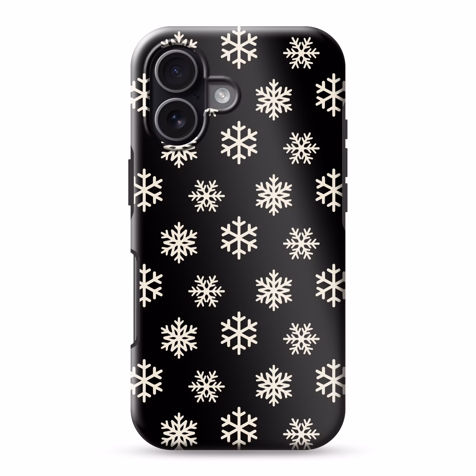 Telefoonhoesje Toughcase - Sneeuwvlok - Zwart - Wit - Kerst — 1