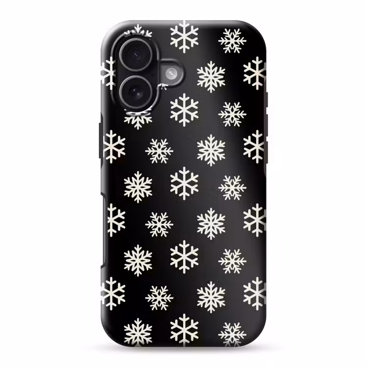 Telefoonhoesje Toughcase - Sneeuwvlok - Zwart - Wit - Kerst — 1