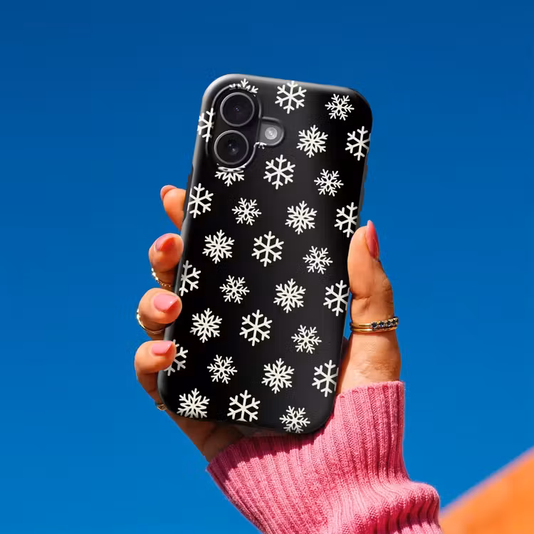 Telefoonhoesje Toughcase - Sneeuwvlok - Zwart - Wit - Kerst — 2