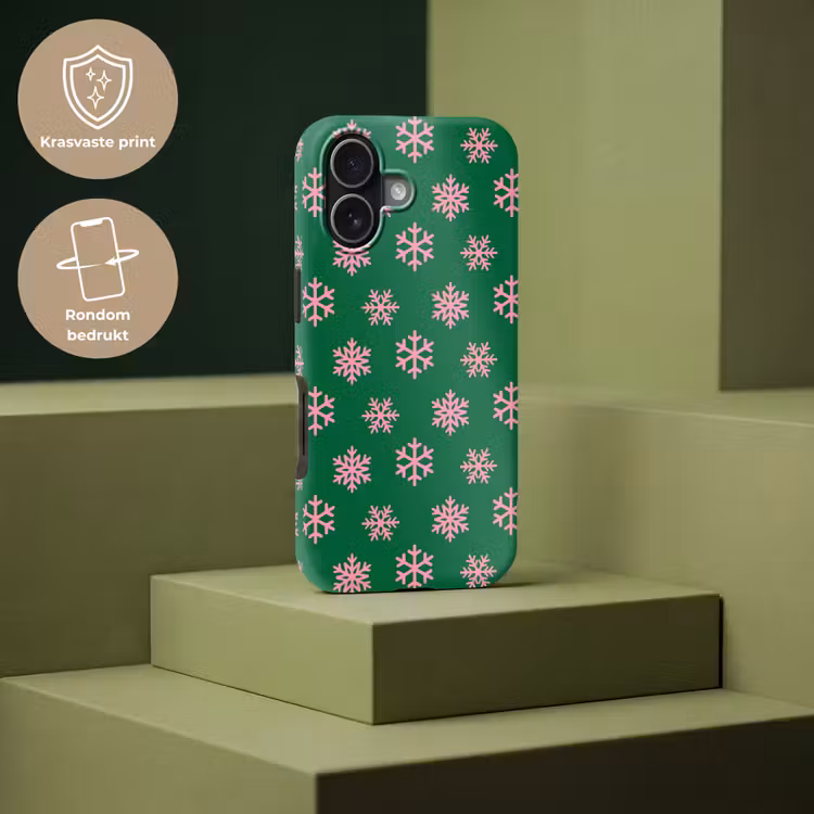 Telefoonhoesje Toughcase - Sneeuwvlok - Groen - Roze - Kerst — 7