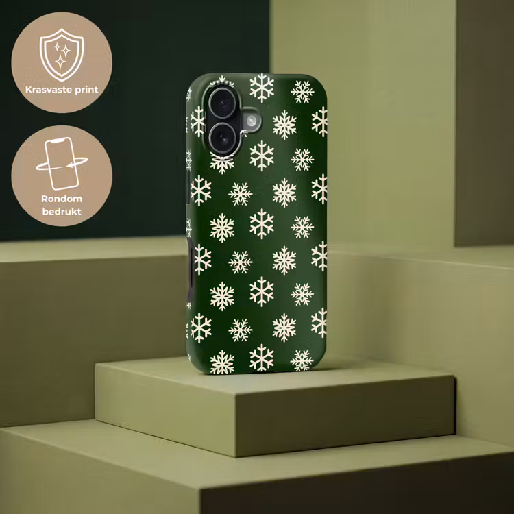 Telefoonhoesje Toughcase - Sneeuwvlok - Groen - Wit - Kerst — 7