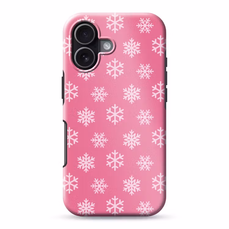 Telefoonhoesje Toughcase - Sneeuwvlok - Kerst - Roze — 1