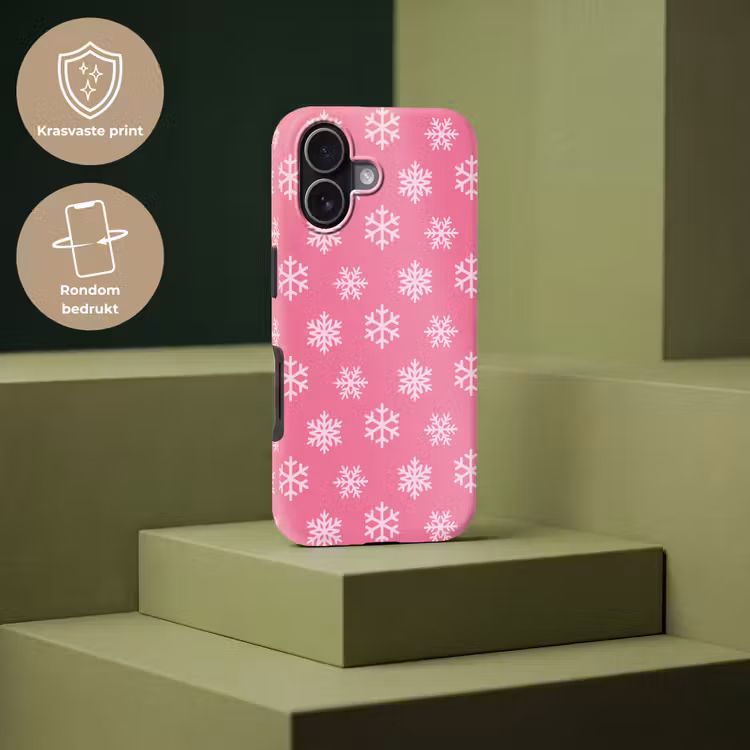 Telefoonhoesje Toughcase - Sneeuwvlok - Kerst - Roze — 7
