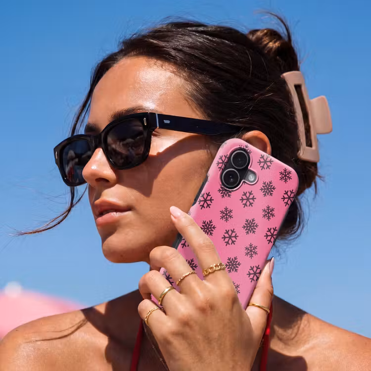 Telefoonhoesje Toughcase - Sneeuwvlok - Paars - Roze - Kerst — 6