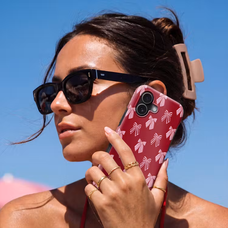 Telefoonhoesje Toughcase - Strikken - Kerst - Burgundy - Roze — 6