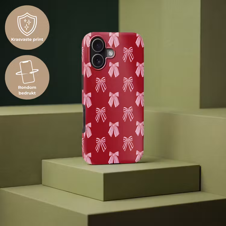 Telefoonhoesje Toughcase - Strikken - Kerst - Burgundy - Roze — 7