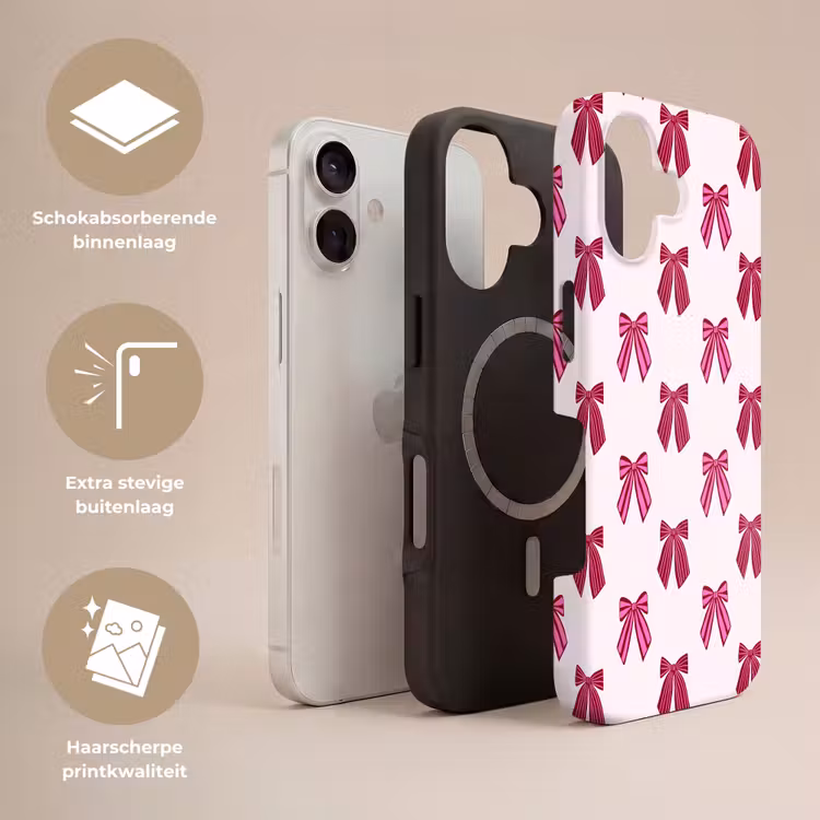 Telefoonhoesje Toughcase - Strikken - Kerst - Roze — 3