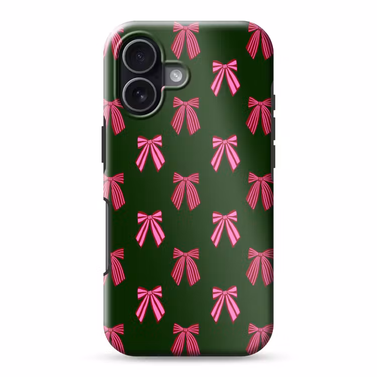 Telefoonhoesje Toughcase - Strikken - Kerst - Roze - Groen — 1