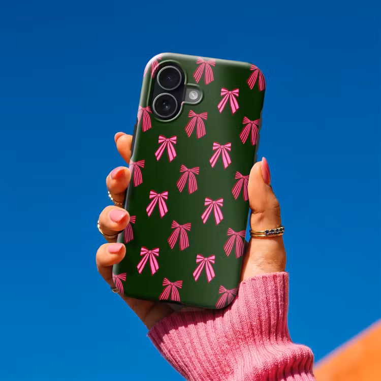 Telefoonhoesje Toughcase - Strikken - Kerst - Roze - Groen — 2