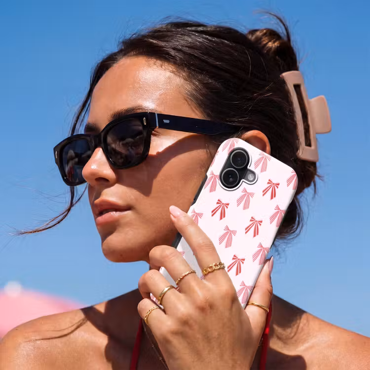 Telefoonhoesje Toughcase - Strikken - Kerst - Roze - Rood — 6