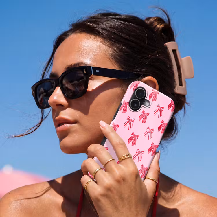Telefoonhoesje Toughcase - Strikken - Kerstmis - Roze - Rood — 6