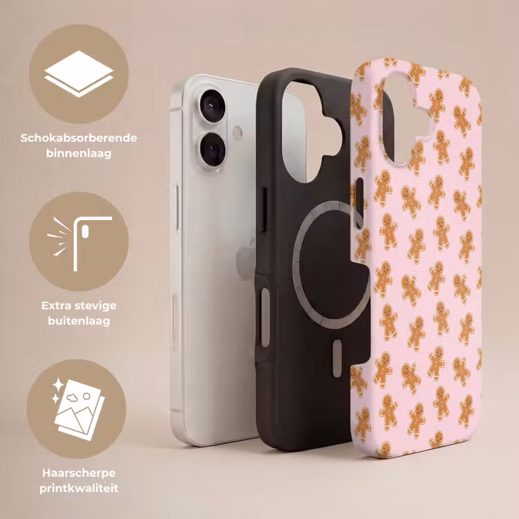 Telefoonhoesje Toughcase - Peperkoek - Bruin - Roze - Kerst — 3