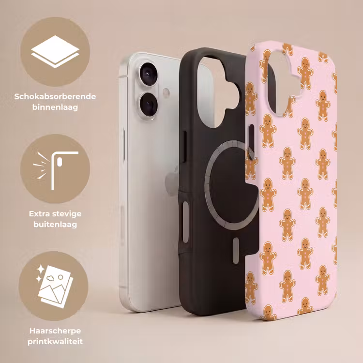 Telefoonhoesje Toughcase - Peperkoek - Kerst - Roze — 3