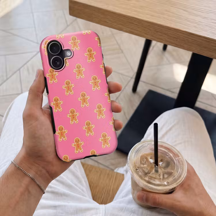 Telefoonhoesje Toughcase - Peperkoek - Kerst - Roze - Bruin — 4