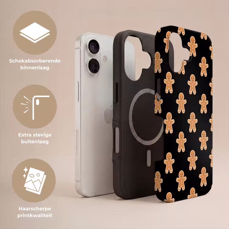 Telefoonhoesje Toughcase - Peperkoek - Kerst - Zwart — 3