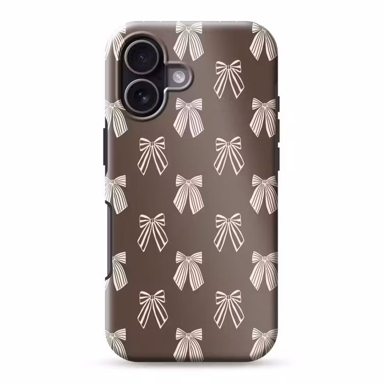 Telefoonhoesje Toughcase - Strikken - Kerst - Bruin - Crème — 1