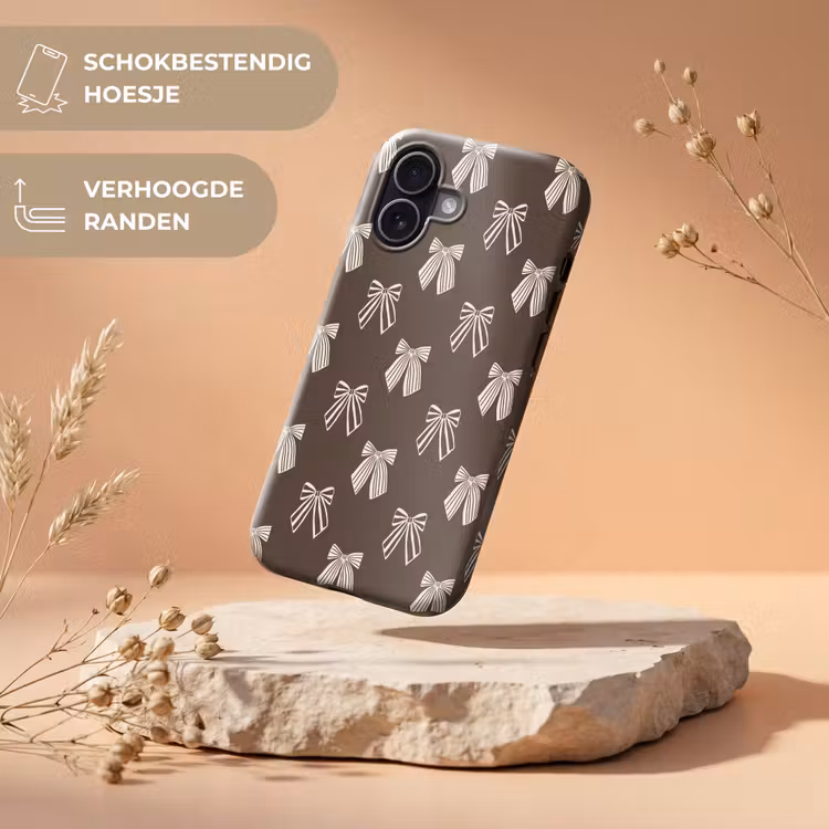 Telefoonhoesje Toughcase - Strikken - Kerst - Bruin - Crème — 5