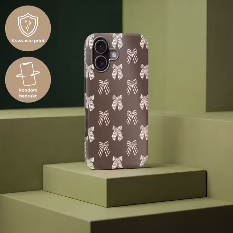 Telefoonhoesje Toughcase - Strikken - Kerst - Bruin - Crème — 7