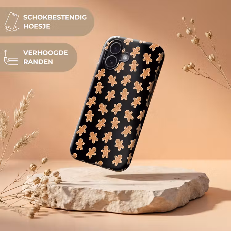Telefoonhoesje Toughcase - Peperkoek - Kerst - Zwart - Bruin — 5