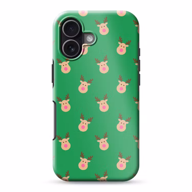 Telefoonhoesje Toughcase - Rendieren - Kerst - Neon - Groen — 1