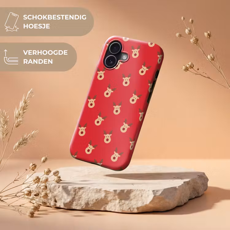 Telefoonhoesje Toughcase - Rendieren - Kerst - Rood — 5