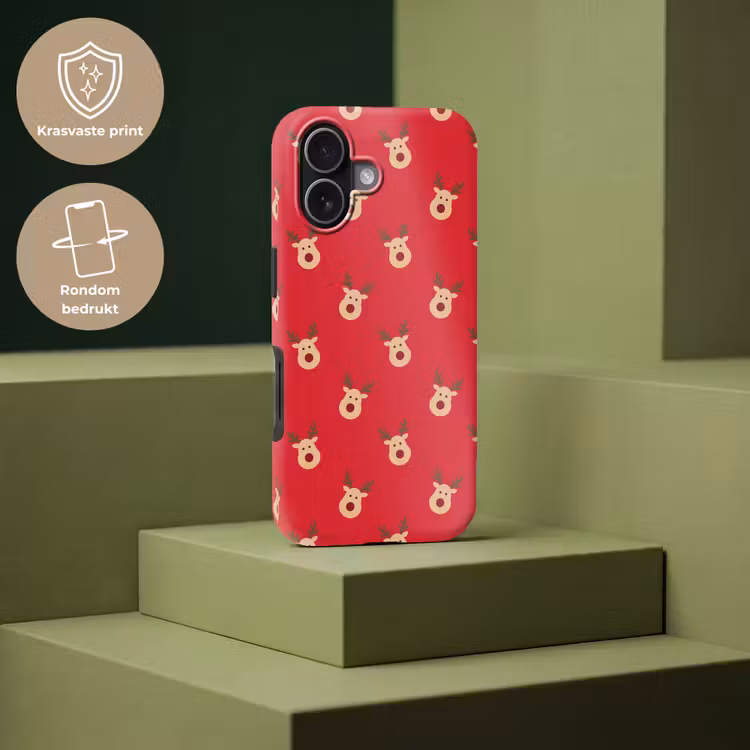 Telefoonhoesje Toughcase - Rendieren - Kerst - Rood — 7