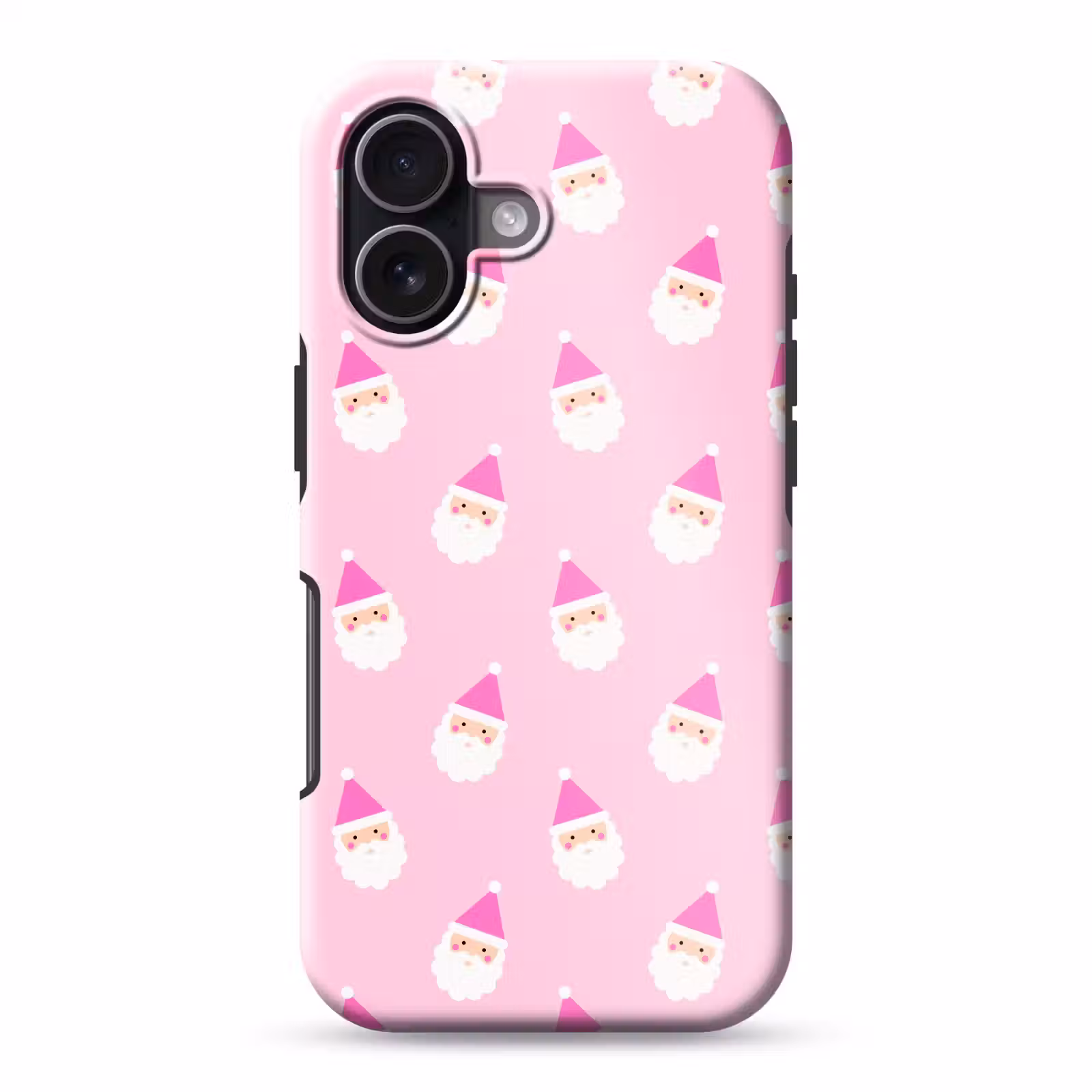 Telefoonhoesje Toughcase - Kerstman - Kerst - Roze - Pastel — 1