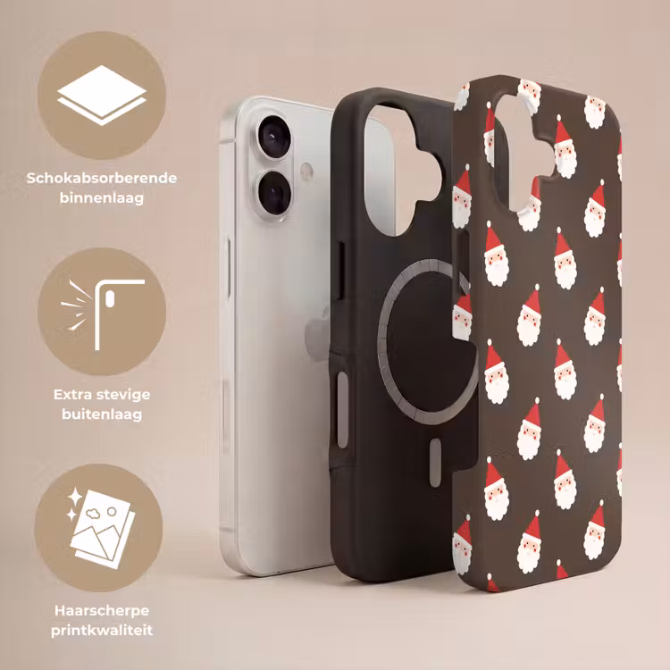 Telefoonhoesje Toughcase - Kerstman - Kerst - Bruin — 3