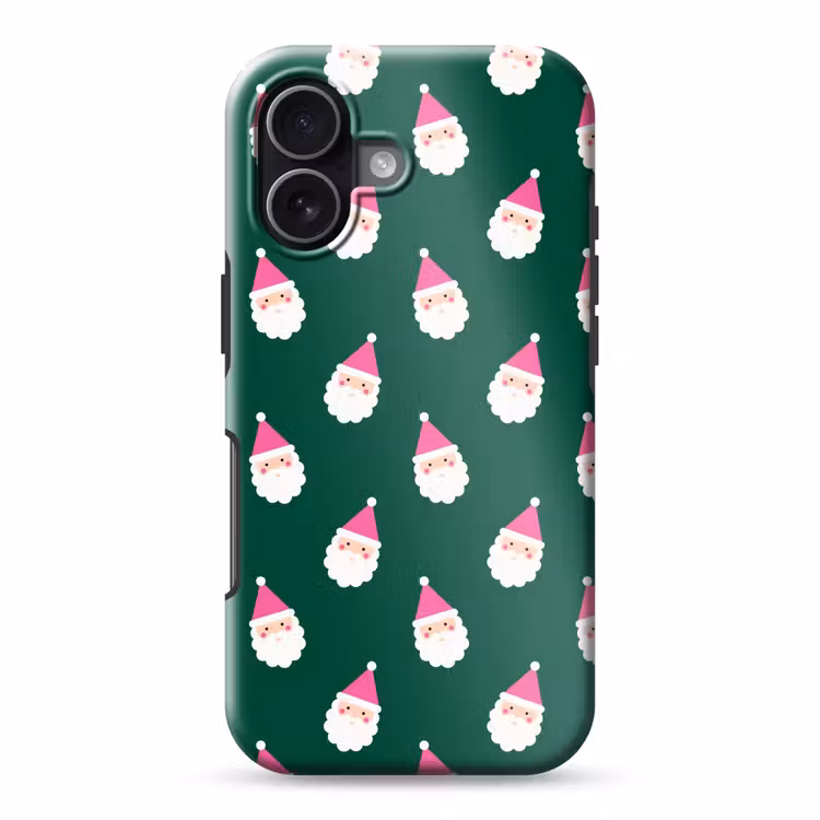 Telefoonhoesje Toughcase - Kerstman - Kerst - Groen - Roze — 1