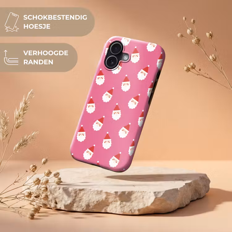 Telefoonhoesje Toughcase - Kerstman - Kerst - Rood - Roze — 5