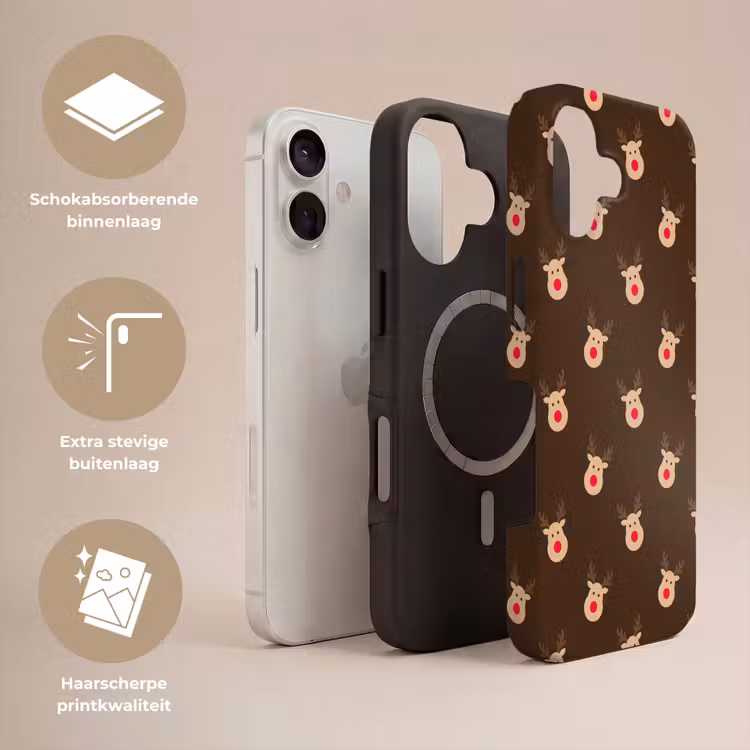 Telefoonhoesje Toughcase - Rendieren - Kerst - Bruin — 3