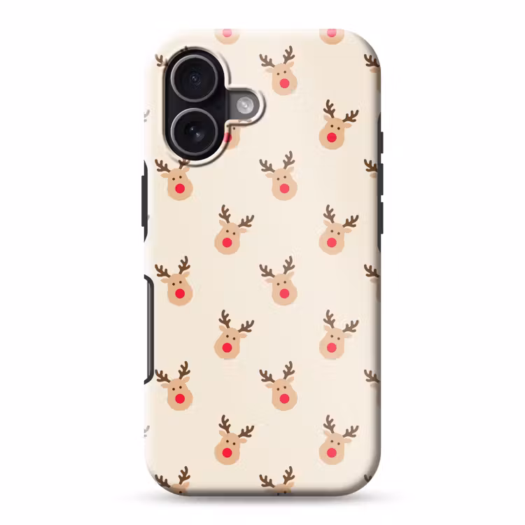Telefoonhoesje Toughcase - Rendieren - Kerst - Crème — 1