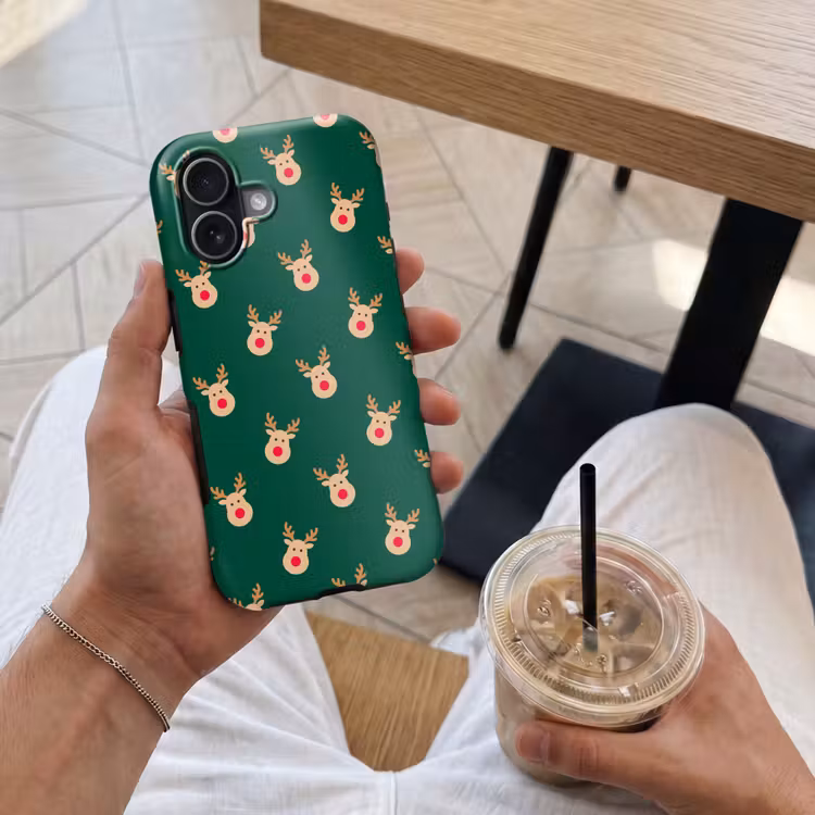 Telefoonhoesje Toughcase - Rendieren - Kerst - Groen — 4