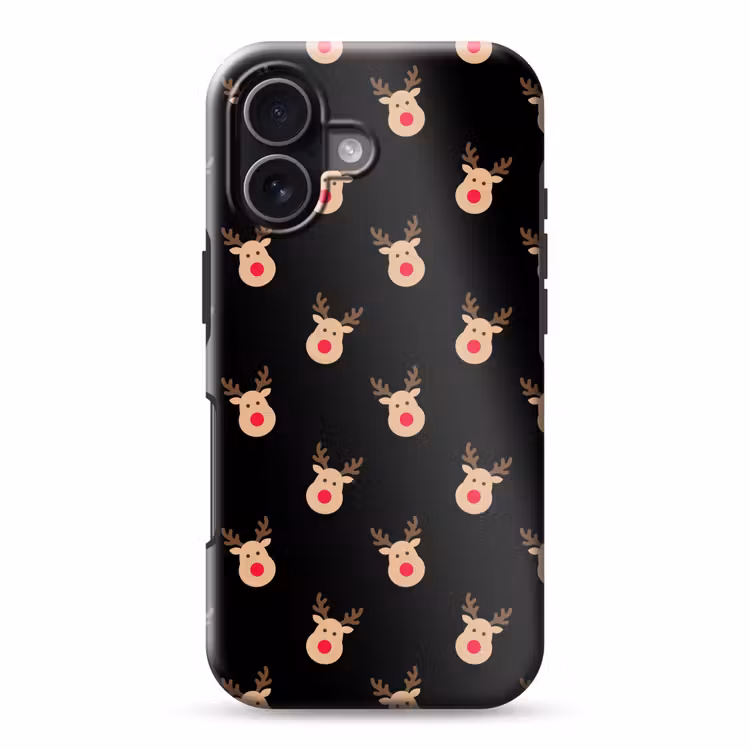Telefoonhoesje Toughcase - Rendieren - Kerst - Zwart — 1