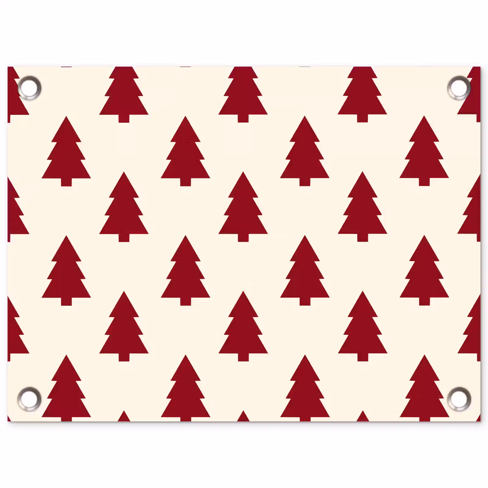Tuinposter - Kerstboom - Crème - Rood — 1