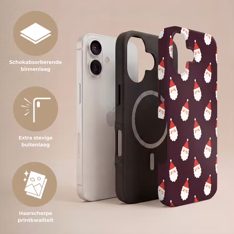 Telefoonhoesje Toughcase - Kerstman - Kerst - Donker - Rood — 3