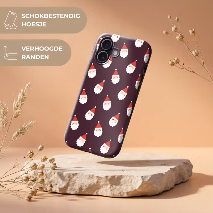 Telefoonhoesje Toughcase - Kerstman - Kerst - Donker - Rood — 5
