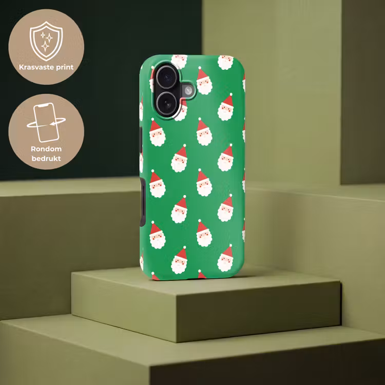Telefoonhoesje Toughcase - Kerstman - Kerst - Neon - Groen — 7