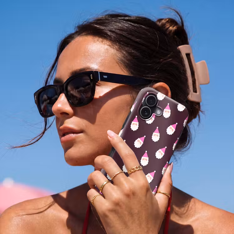 Telefoonhoesje Toughcase - Kerstman - Kerst - Roze - Burgundy — 6