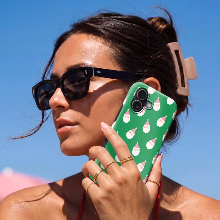 Telefoonhoesje Toughcase - Kerstman - Kerst - Roze - Groen — 6