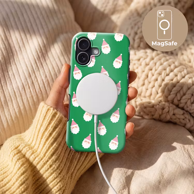 Telefoonhoesje Toughcase - Kerstman - Kerst - Roze - Groen — 8