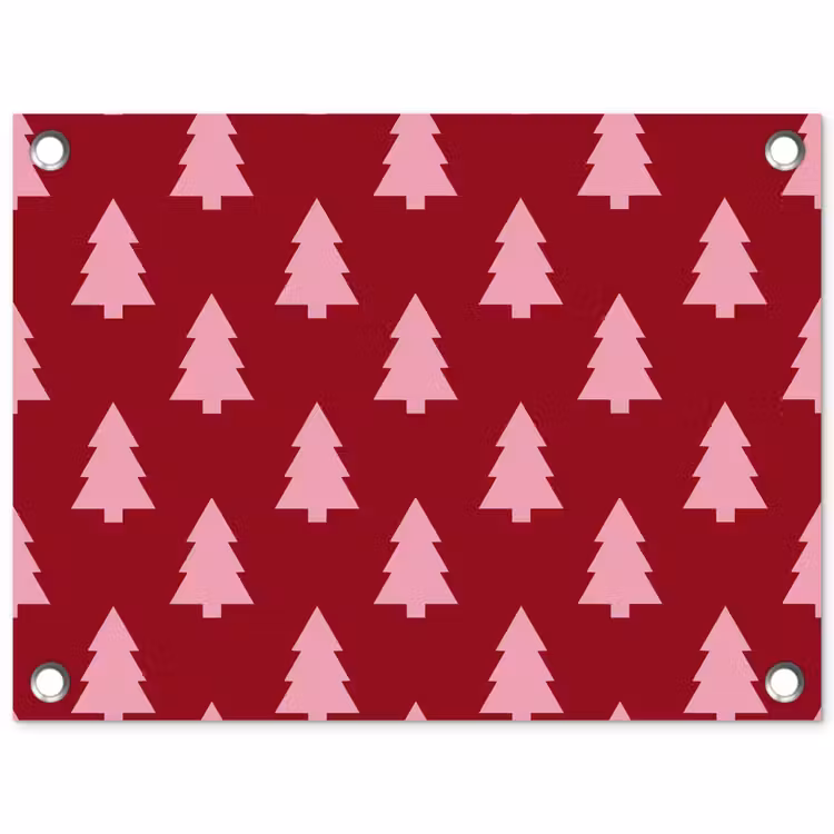 Tuinposter - Kerstboom - Burguny - Roze — 1