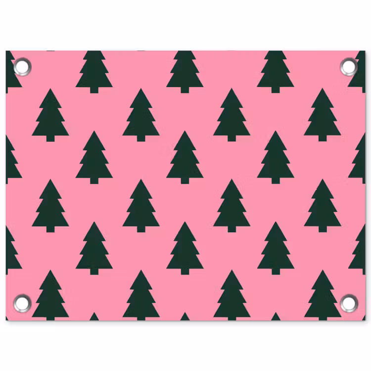 Tuinposter - Kerstboom - Roze - Groen — 1