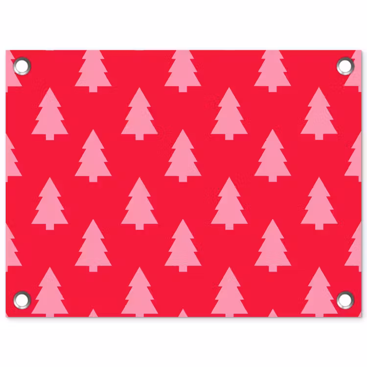 Tuinposter - Kerstboom - Roze - Rood — 1